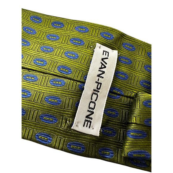 Vintage Green Evan Picone 80s Silk Necktie - Picture 5 of 5